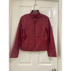 reaction kenneth cole women 100% leather jacket blazer size S